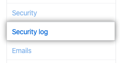 Registerkarte „Security log" (Sicherheitsprotokoll)