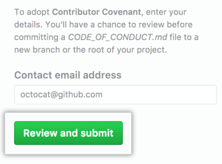 Revisar e enviar código de conduta ao projeto