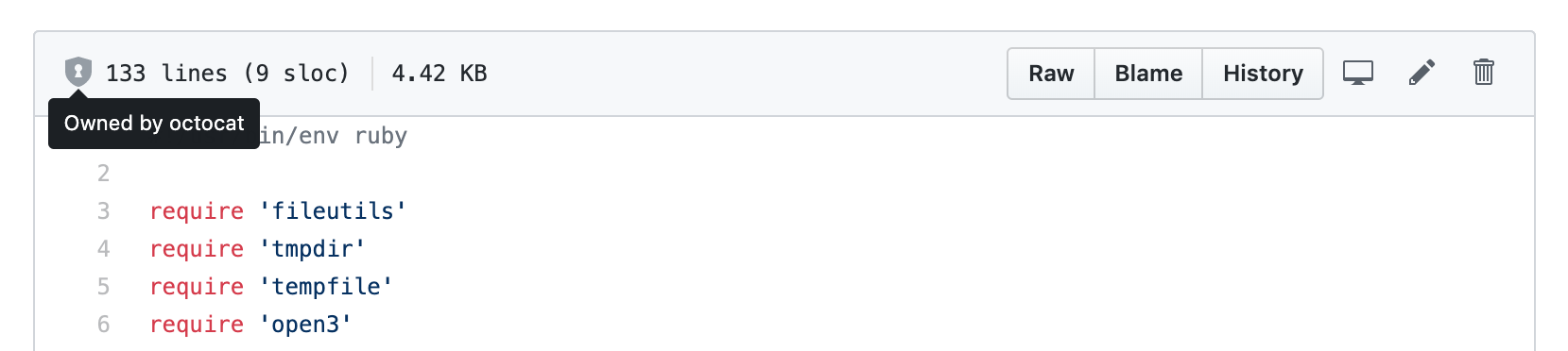 Codeinhaber für eine Datei in einem Repository