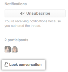 Link „Lock conversation“ (Unterhaltung sperren)