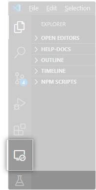 The Remote Explorer icon in Visual Studio Code