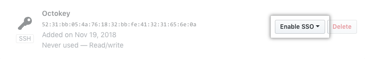 SSO token authorize button