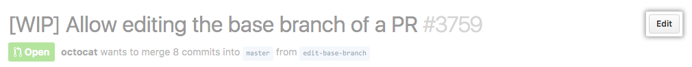 Botón Pull request edit (Edición de solicitud de extracción)