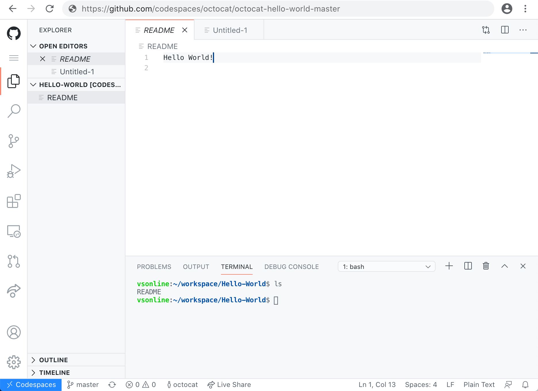 codespace(オープン)