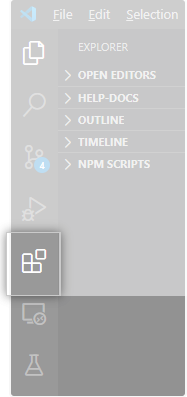 Visual Studio Code 中的 Extensions(扩展)图标