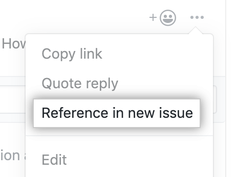 Item de menu Reference in new issue (Referência em um novo problema)