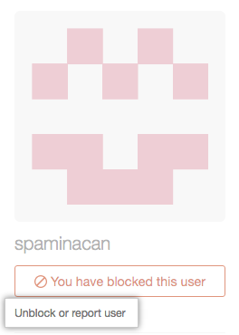 Link Unblock or report user (Desbloquear ou denunciar usuário)