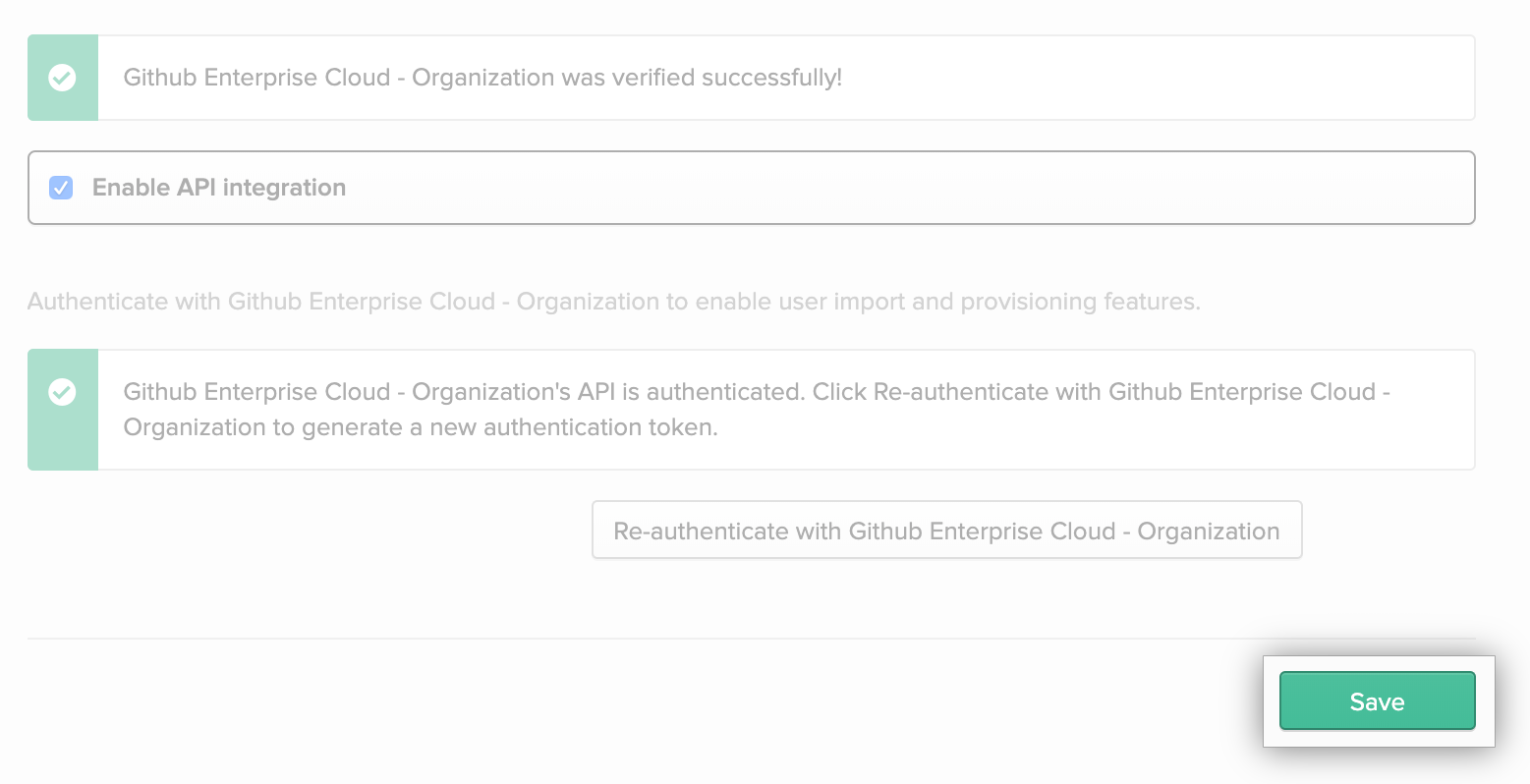 "Save" button for Okta application's provisioning configuration