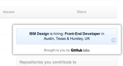Anuncios de Empleos GitHub en el tablero