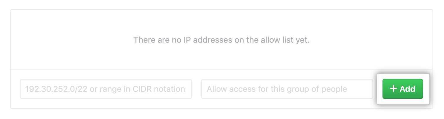 Botón Add allowed ip address (Agregar dirección ip permitida)