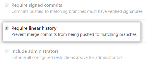 Opción para requerir historial linear