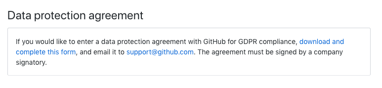 Data protection agreement section