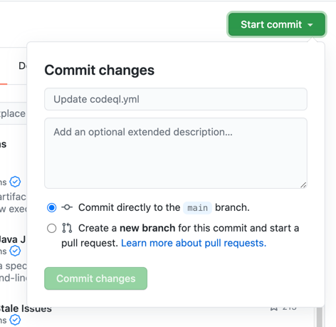 Commit update to codeql.yml workflow