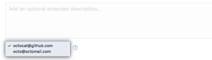 Escolha um endereço de e-mail commit
