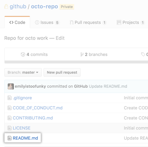 ファイル一覧にある README ファイル
