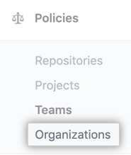 Organizations tab in the enterprise account sidebar