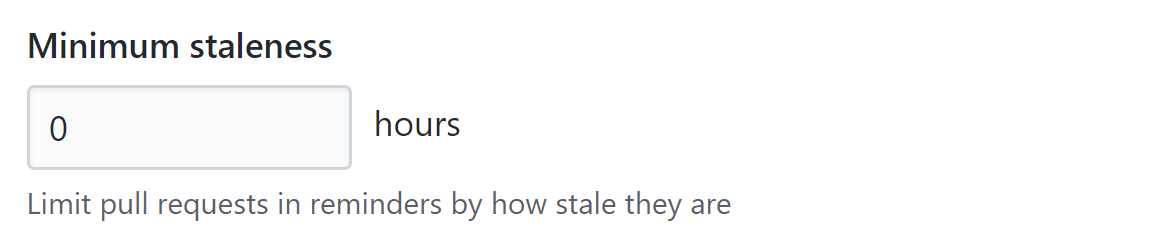 Minimum staleness field
