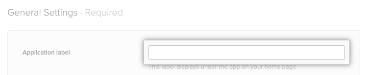 Application label field