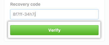 Button to verify your recovery code