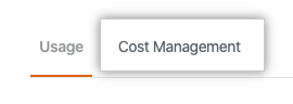 Cost management tab