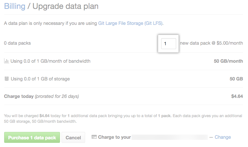 Purchase More data packs button