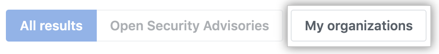 My organizations button under dependencies tab