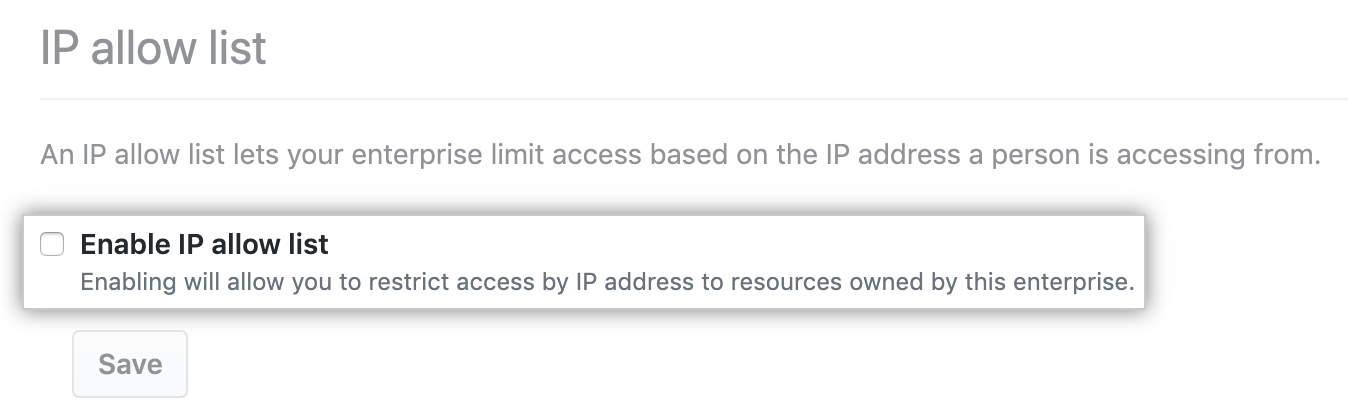 Checkbox to allow IP addresses