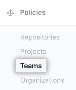 Teams tab in the enterprise account sidebar