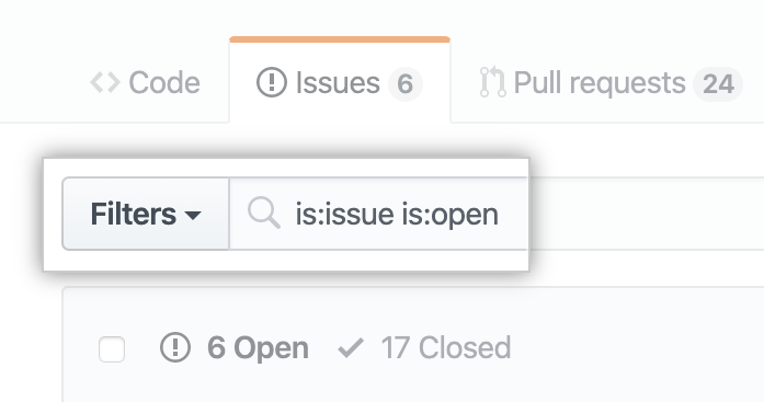 Nach Issues und Pull Requests suchen