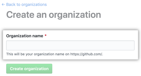 Field to type a new organization name