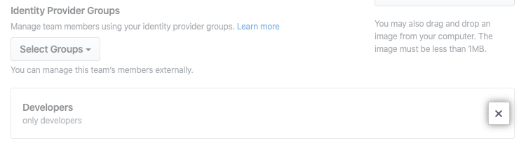 Unselect a connected IdP group from the GitHub team