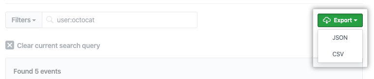 Export button
