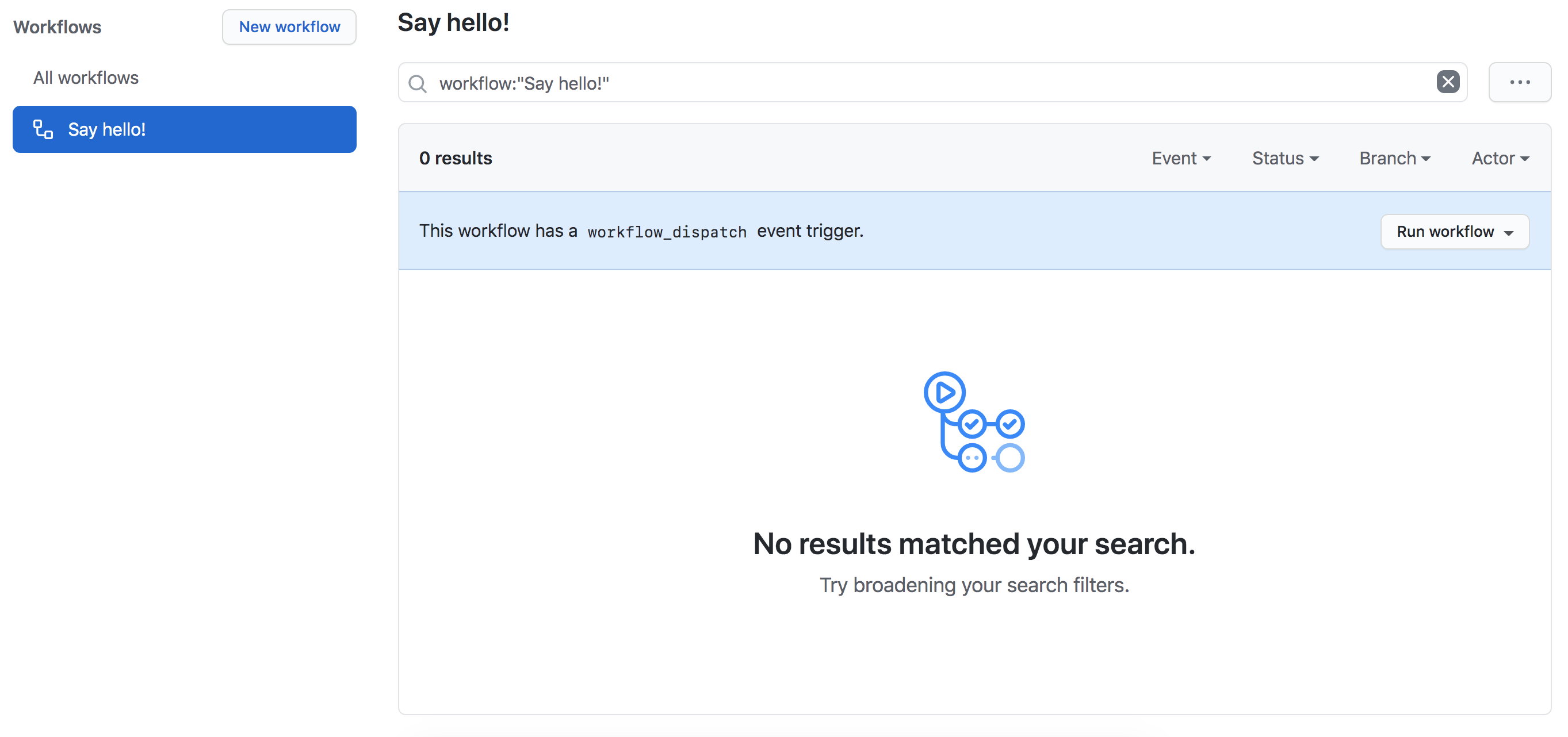 Select say hello job