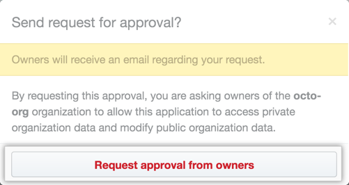 Request approval button
