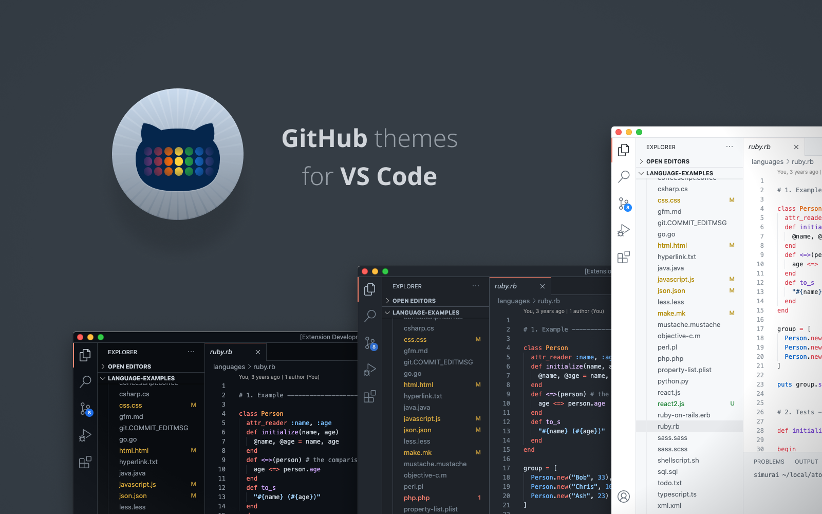 GitHub VS Code theme