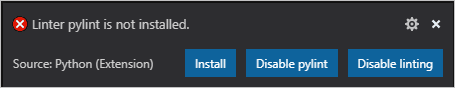 Prompt for installing a linter