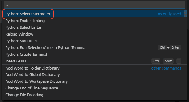 Django tutorial: opening the Command Palette in VS Code