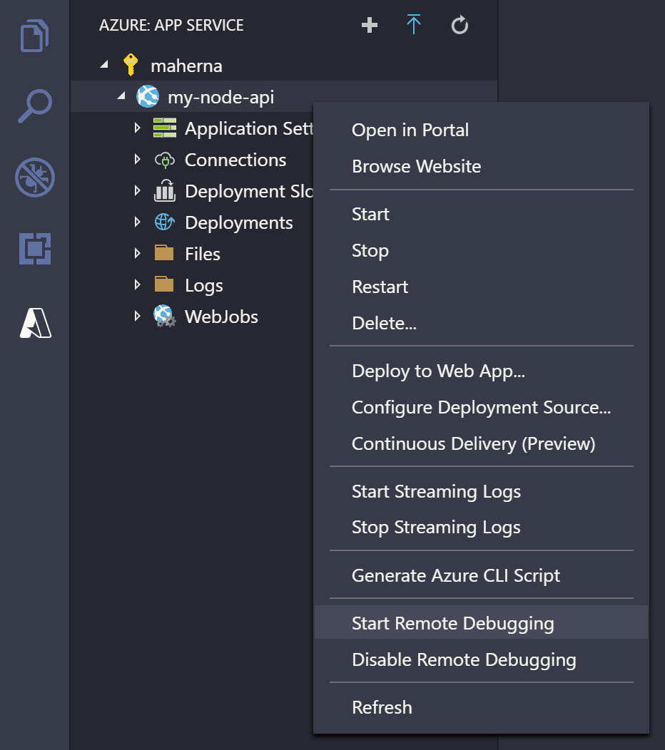 Start remote debugging