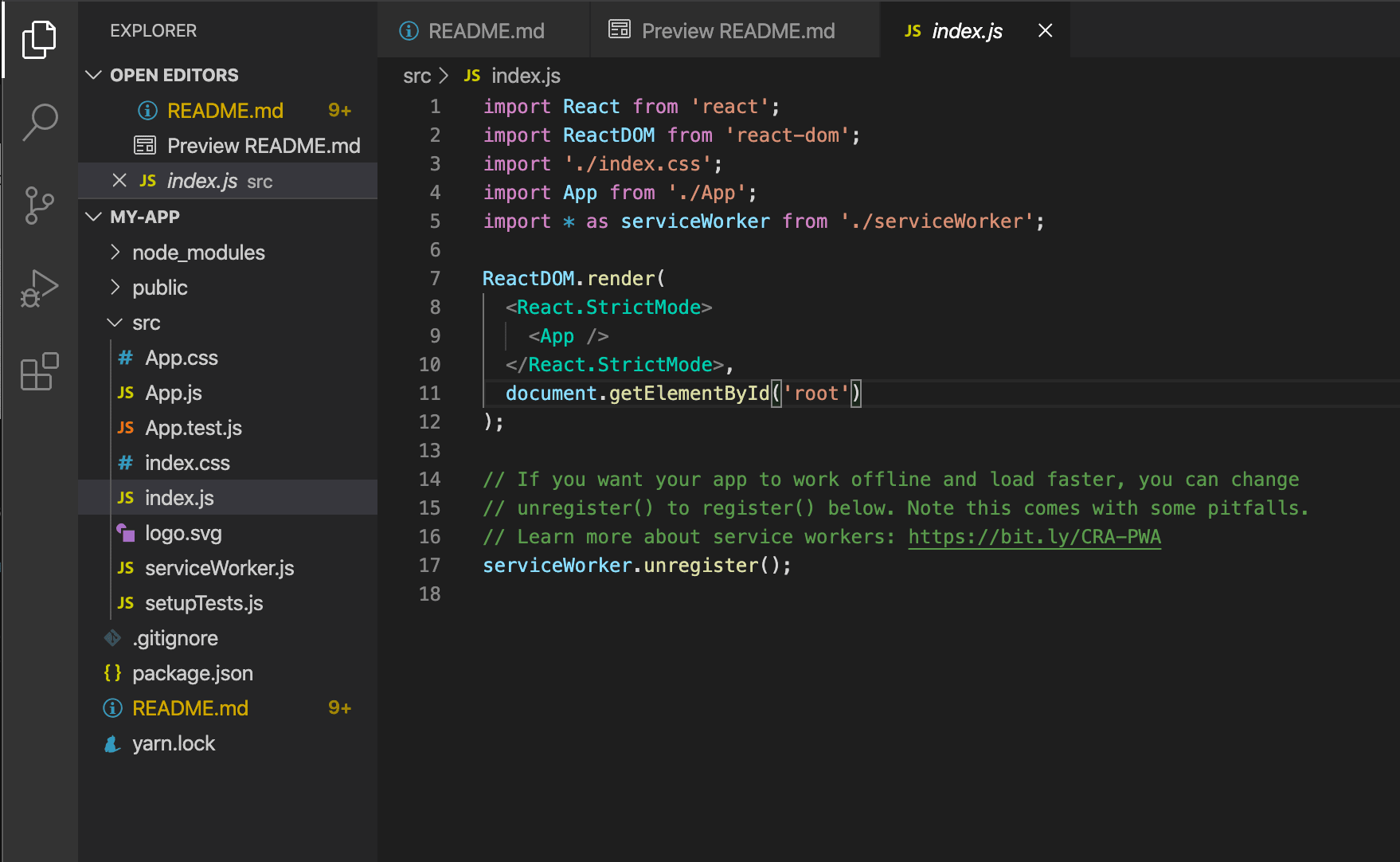 React bracket matching