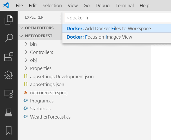 Add Dockerfile to a .NET project