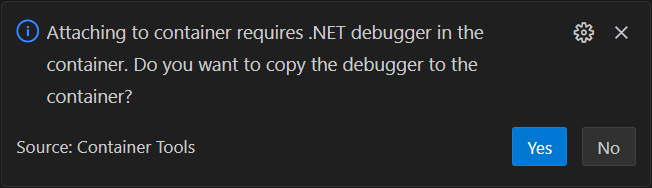 Screenshot of debugger prompt