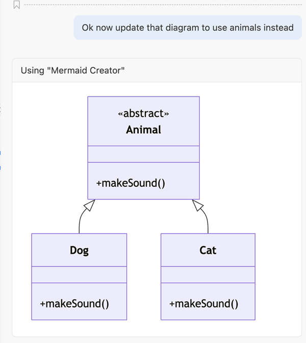 Screenshot asking chat to generate a modified version of the first diagram.
