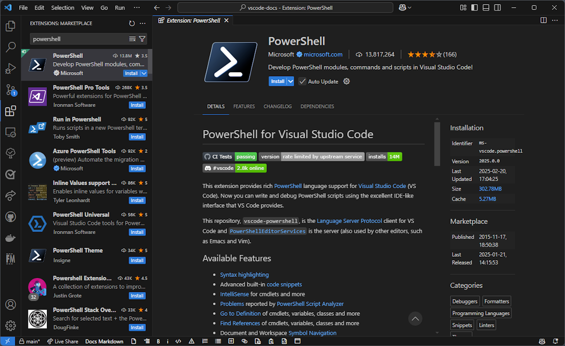PowerShell extension
