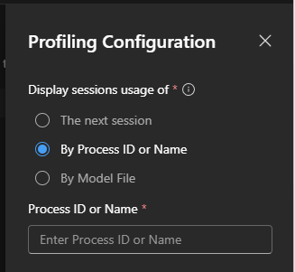 Screenshot that shows how to start by process id or name